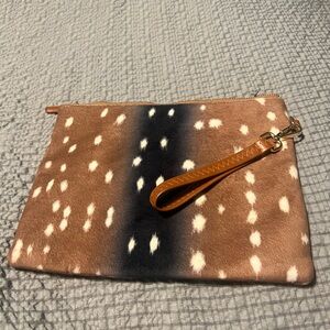 Spotted Brown & Black Wristlet Clutch